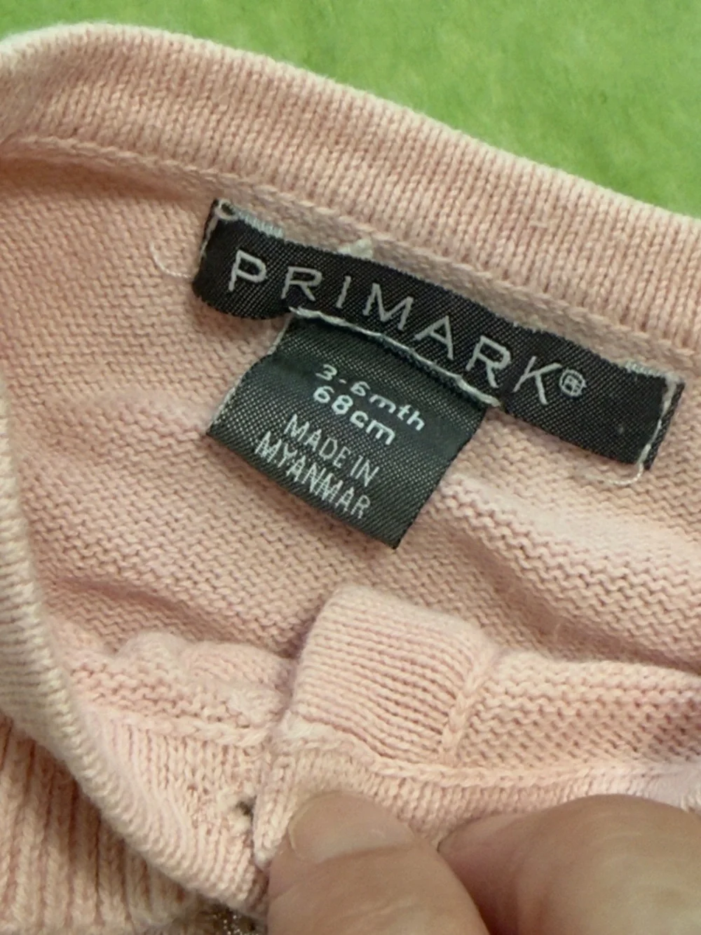 Carter's Green Apple Knit Sweater & Pink Ruffle Cardigan Set